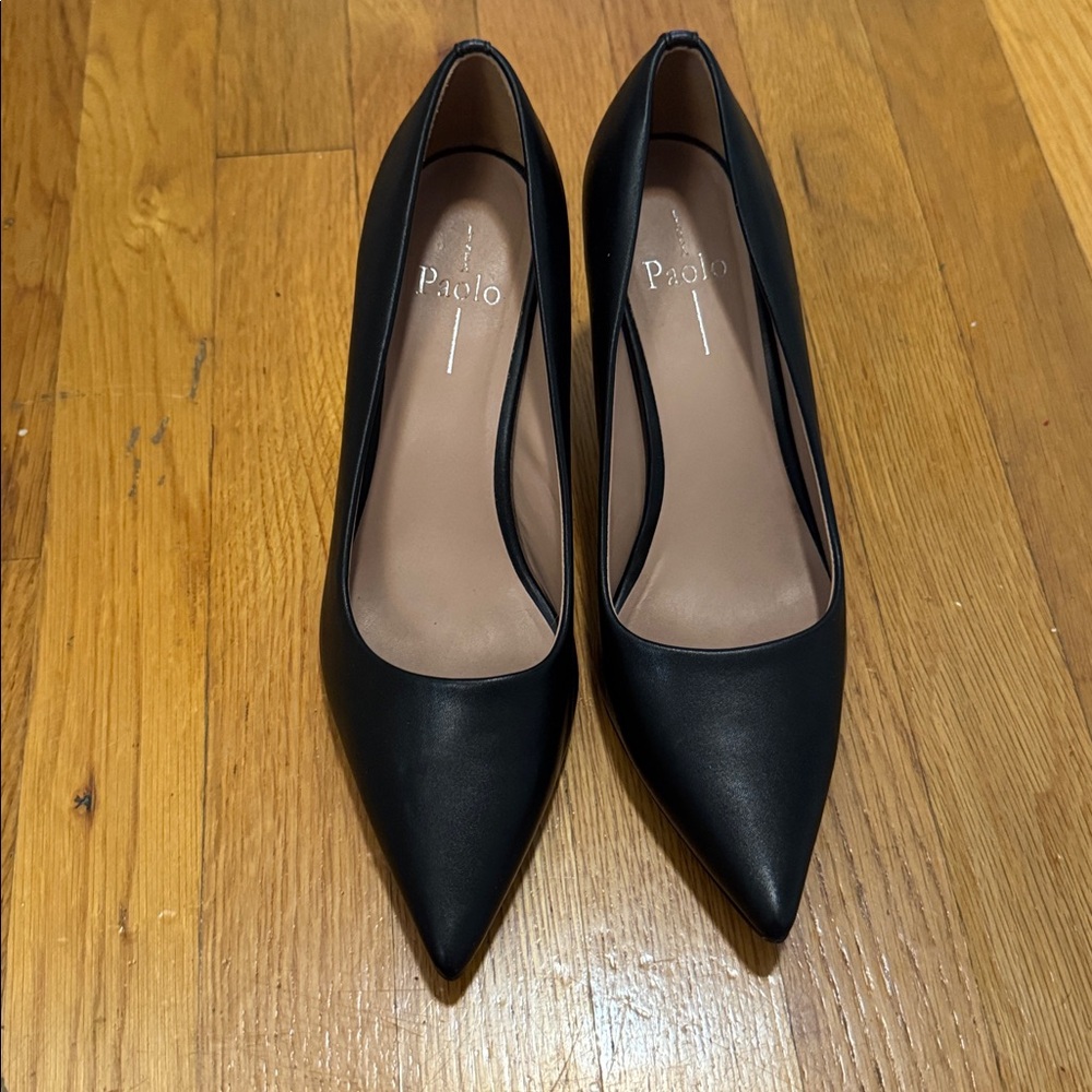 Paolo Black Pointed Toe Pumps